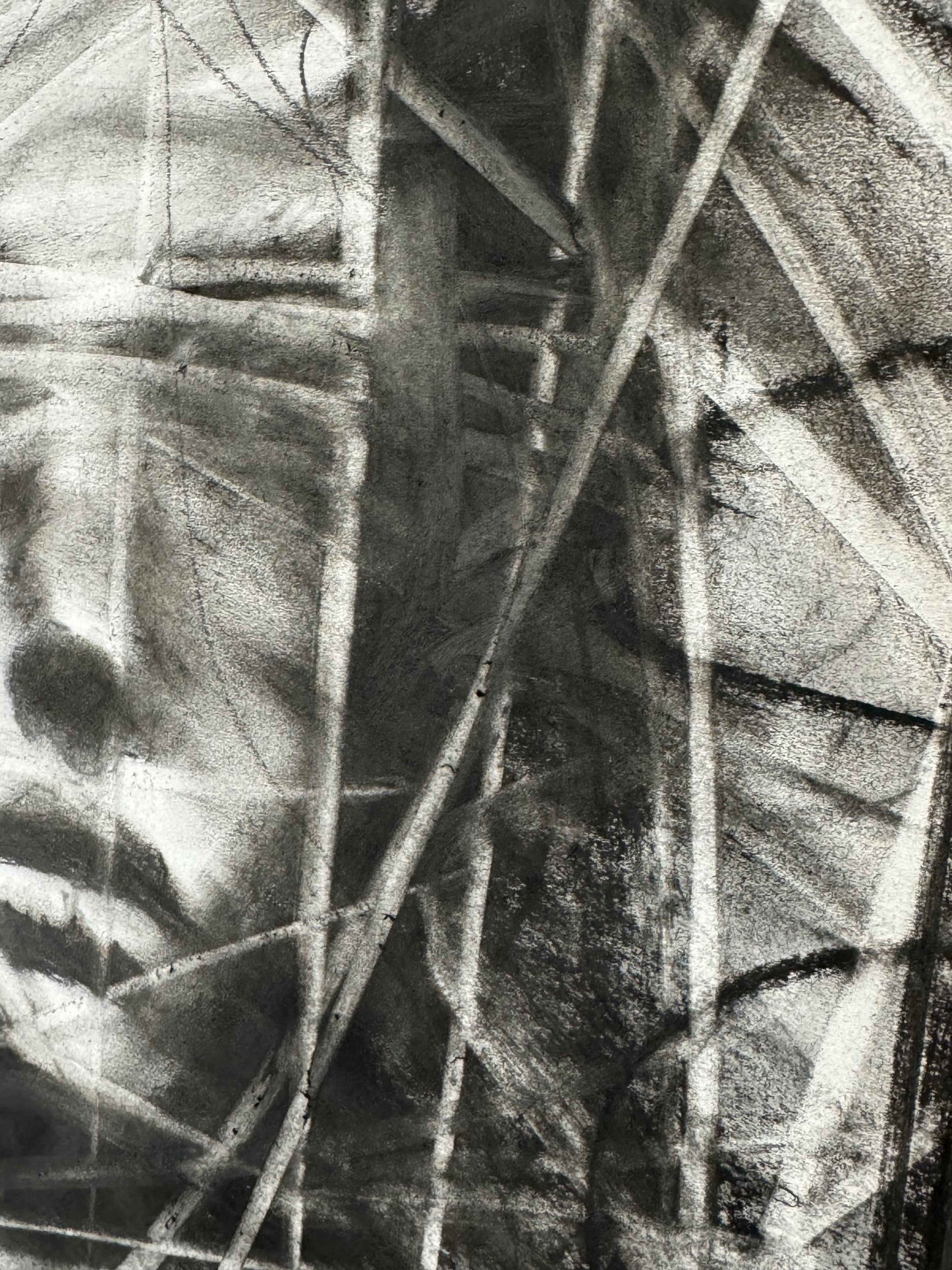 Lost in Layers - Original Charcoal Drawing on Paper