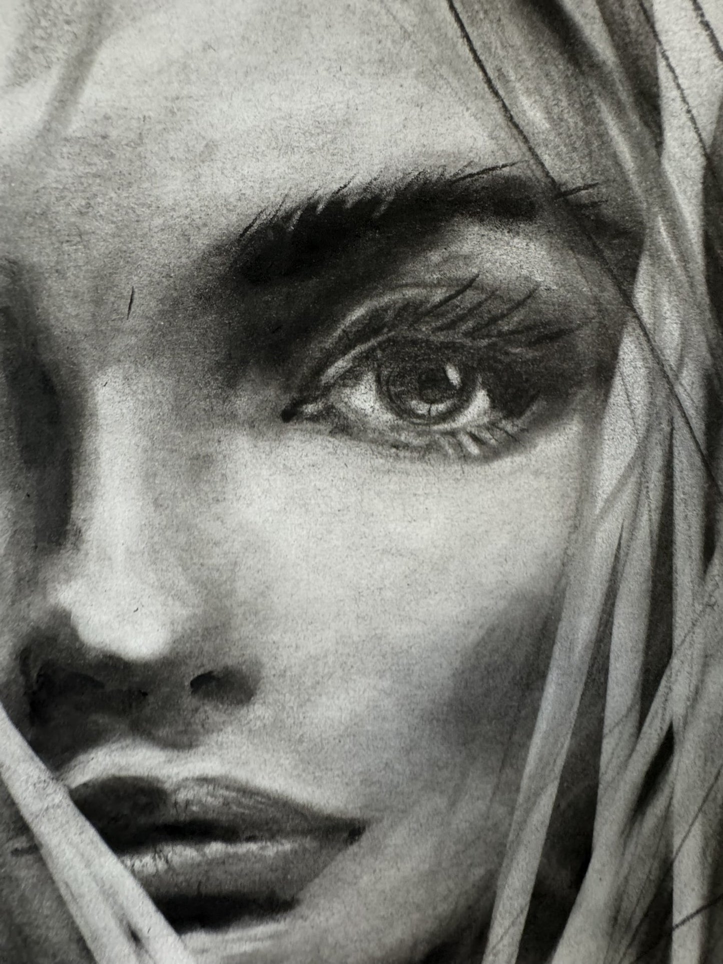 Luna - Original Charcoal Drawing on Paper