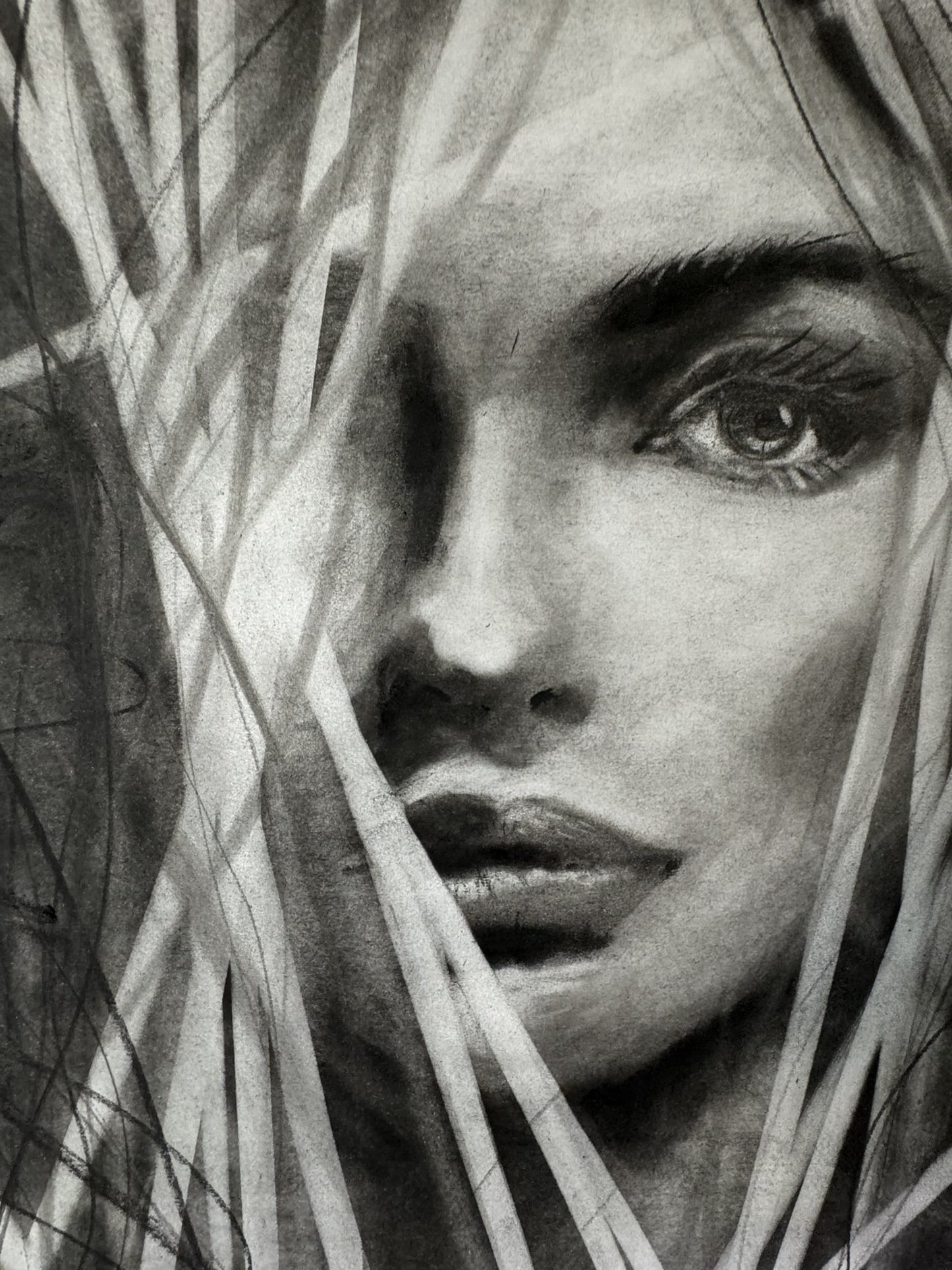 Luna - Original Charcoal Drawing on Paper