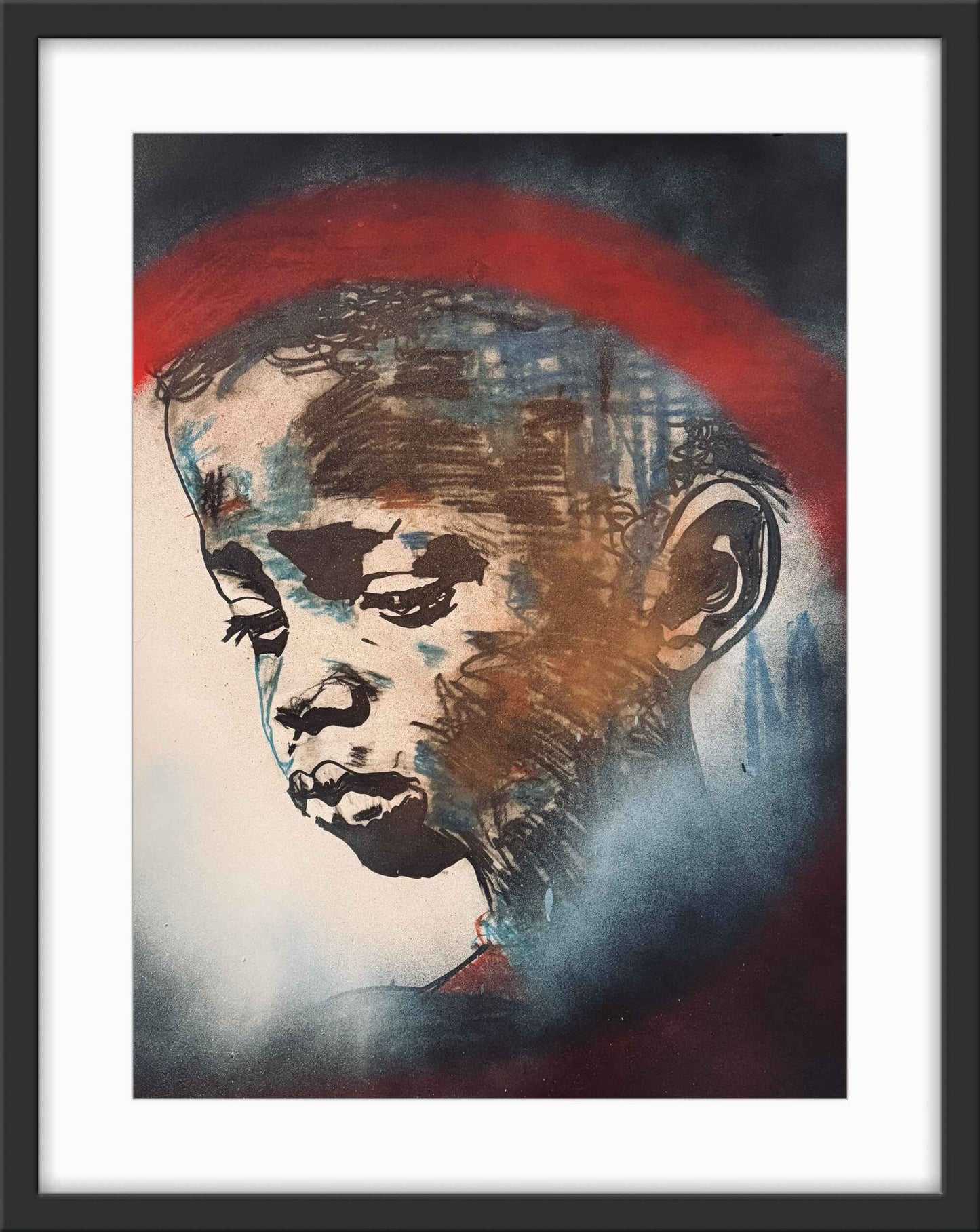 The Sad Little Boy - Original Mixed Media Artwork in Paper