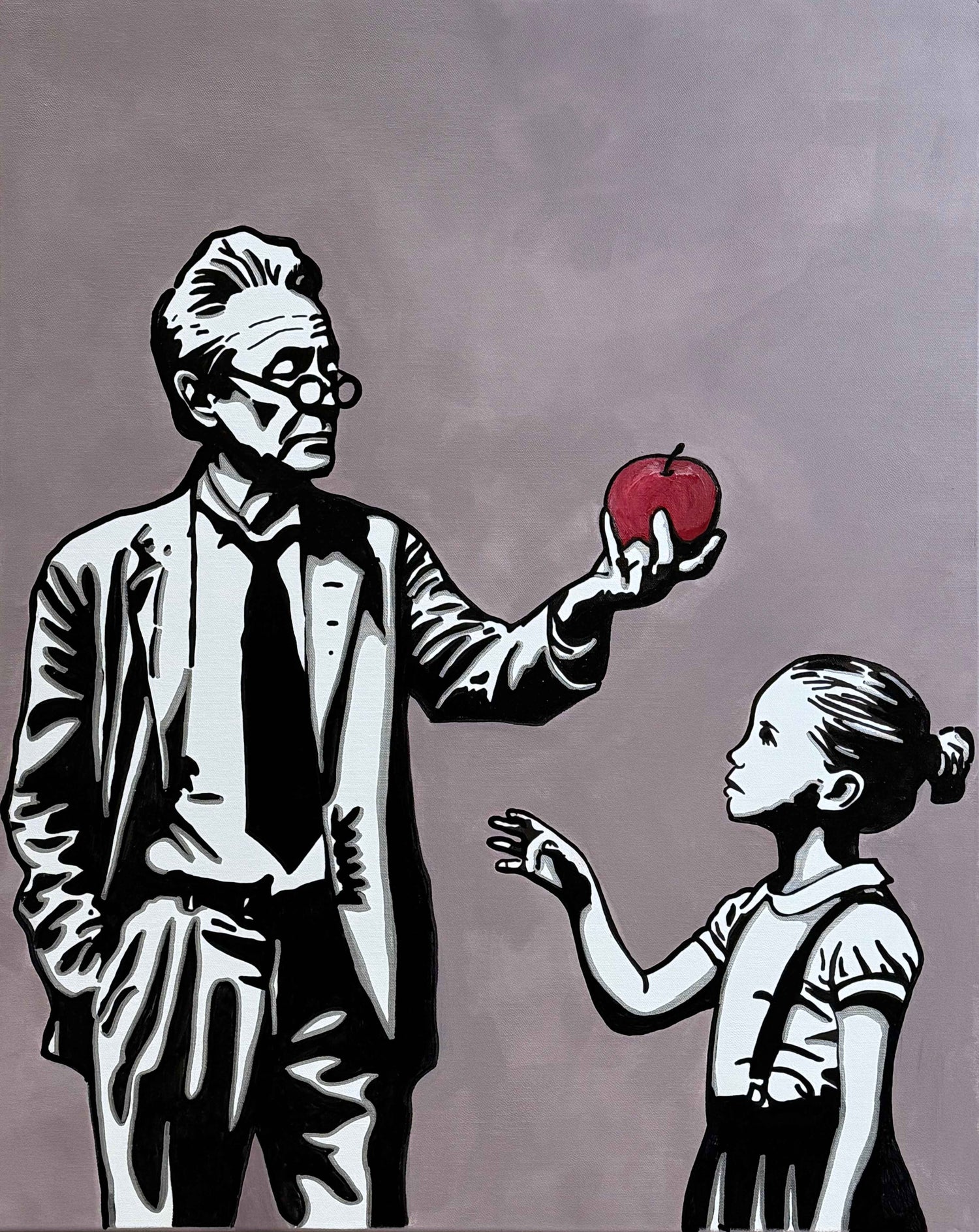 The Lesson - Original Mixed Media Painting on Canvas_1