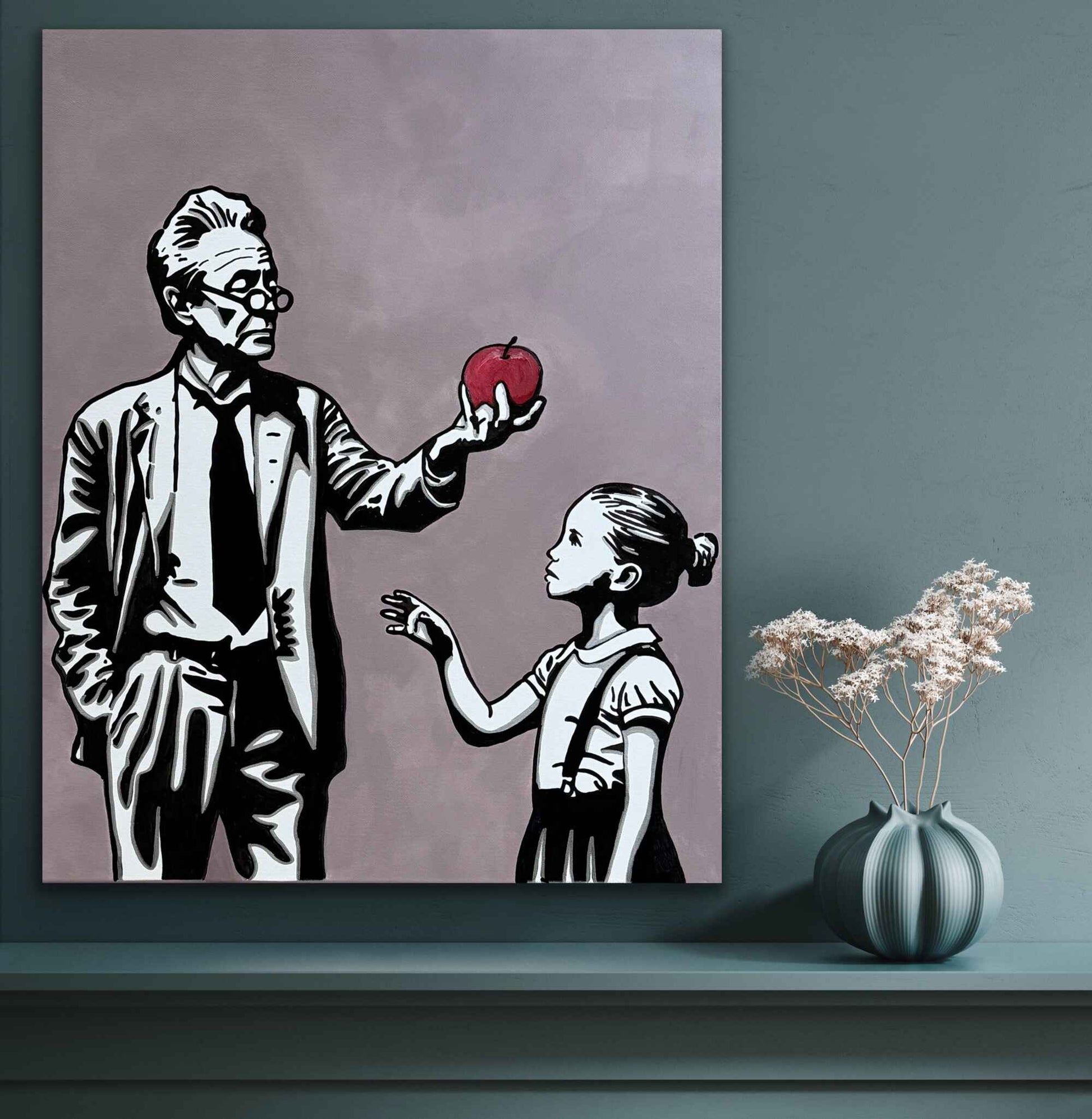 The Lesson - Original Mixed Media Painting on Canvas_11