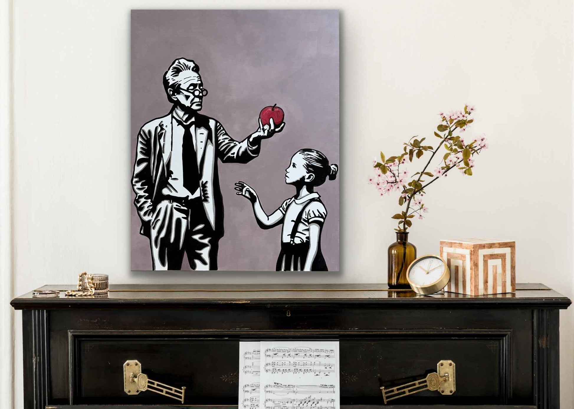 The Lesson - Original Mixed Media Painting on Canvas_13