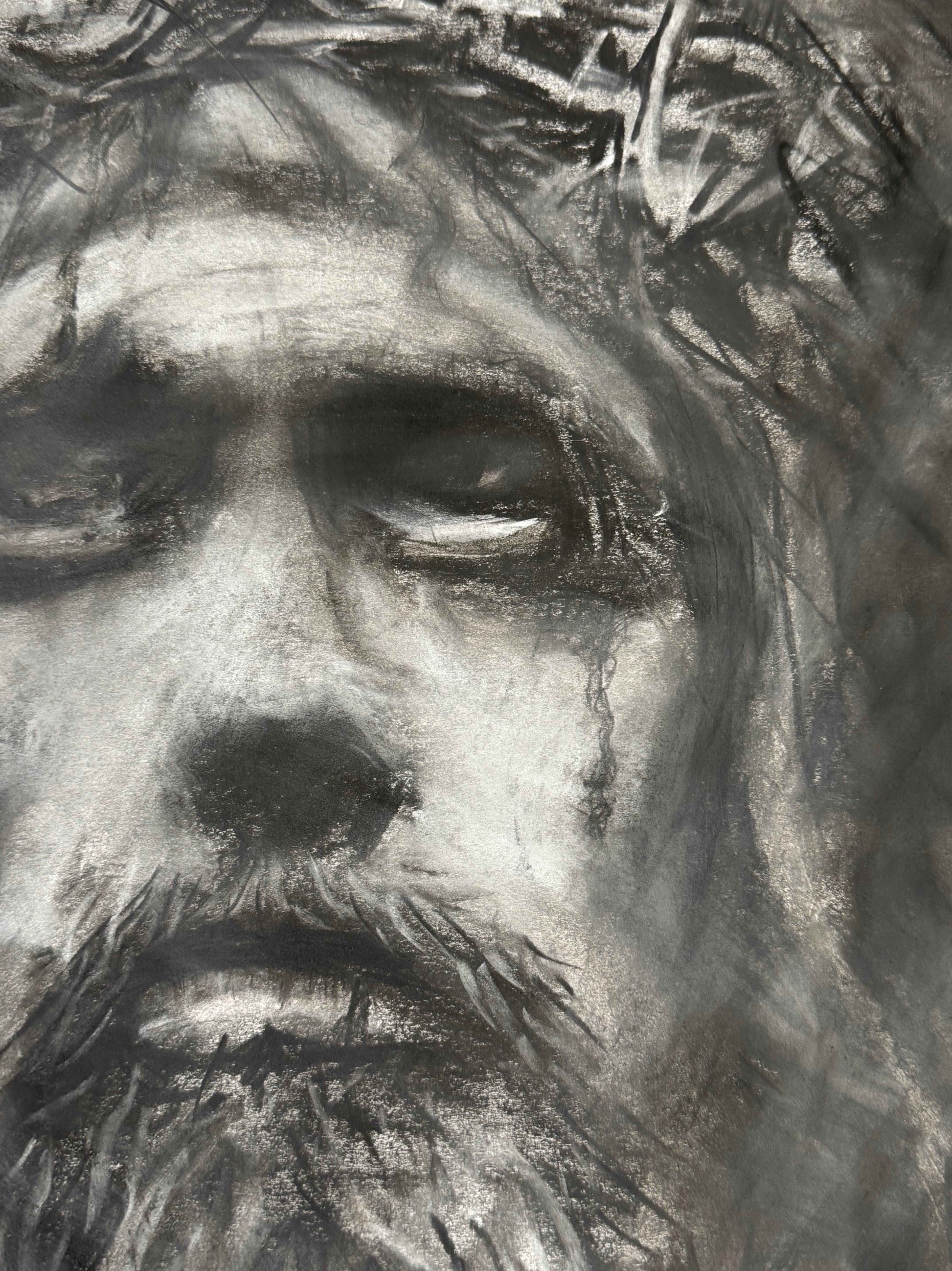 The Passion - Original Charcoal Drawing for Sale_10