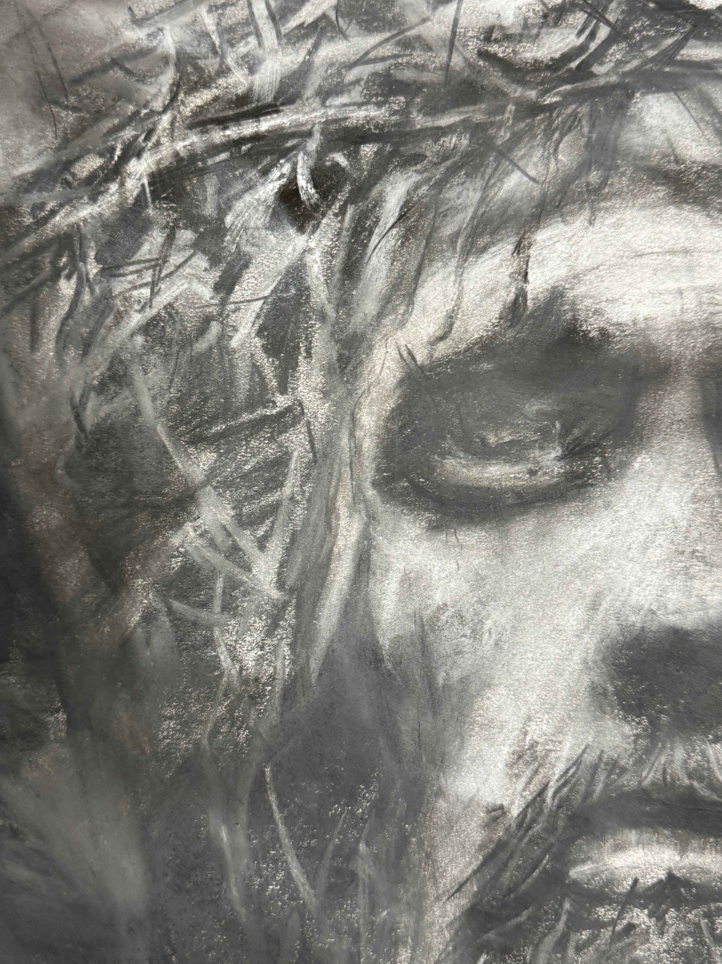 The Passion - Original Charcoal Drawing for Sale_5