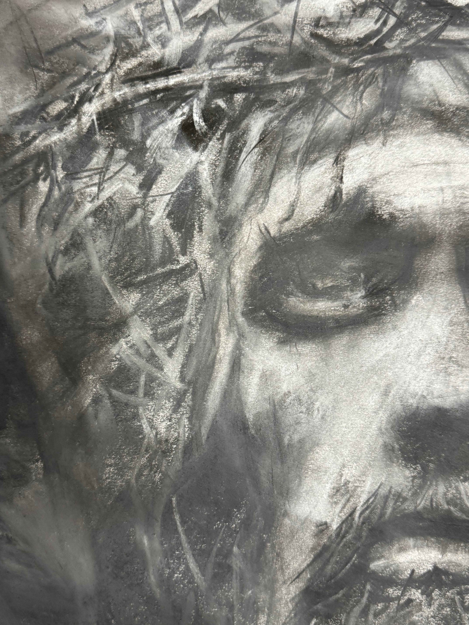 The Passion - Original Charcoal Drawing for Sale_5