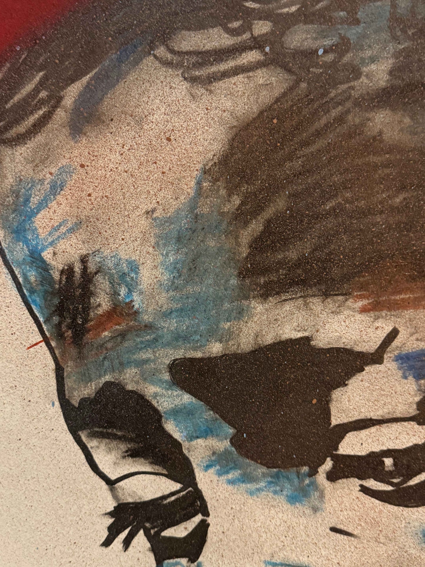 The Sad Little Boy - Original Mixed Media Artwork in Paper